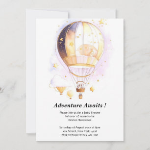 Celestial Dreamland Baby Dusche Heißluftballon Einladung