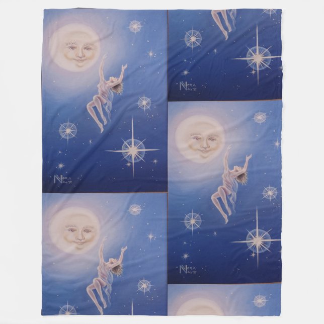 Celestial Dreamland Moon Blanket Fleecedecke (Vorderseite)