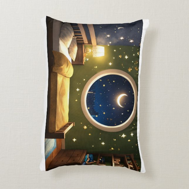 "Celestial Dreams: Moon and Star Pillow" Dekokissen (Rückseite(Vertikal))