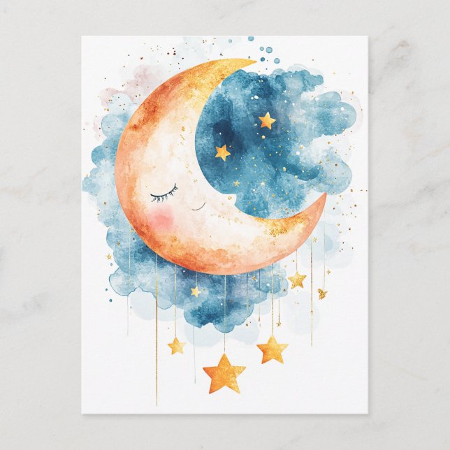 Celestial Dreams Watercolor Postkarte (Vorderseite)