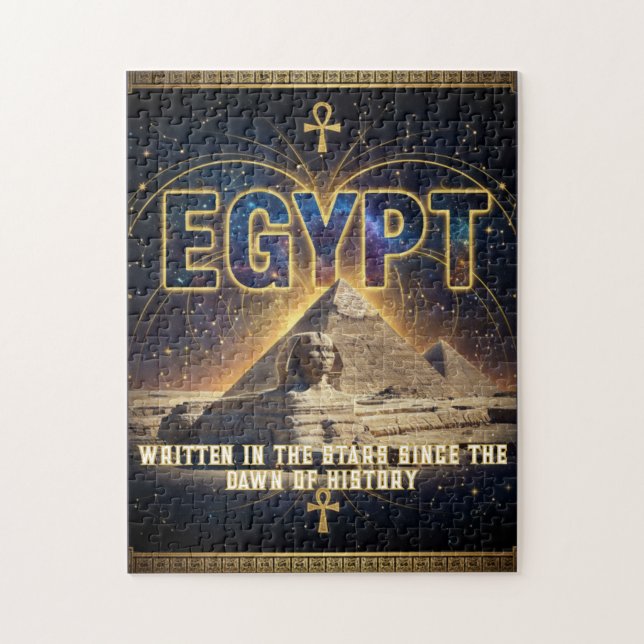 Celestial Egypt Sphinx Pyramids Galaxy Poster Puzzle (Vertikal)