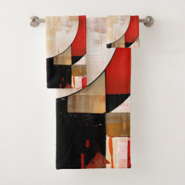 Celestial Elegance: Abstrakte Erkundung in Beige Badhandtuch Set