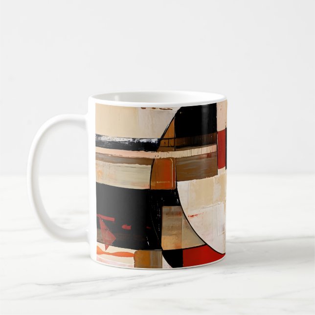 Celestial Elegance: Abstrakte Erkundung in Beige Kaffeetasse (Links)
