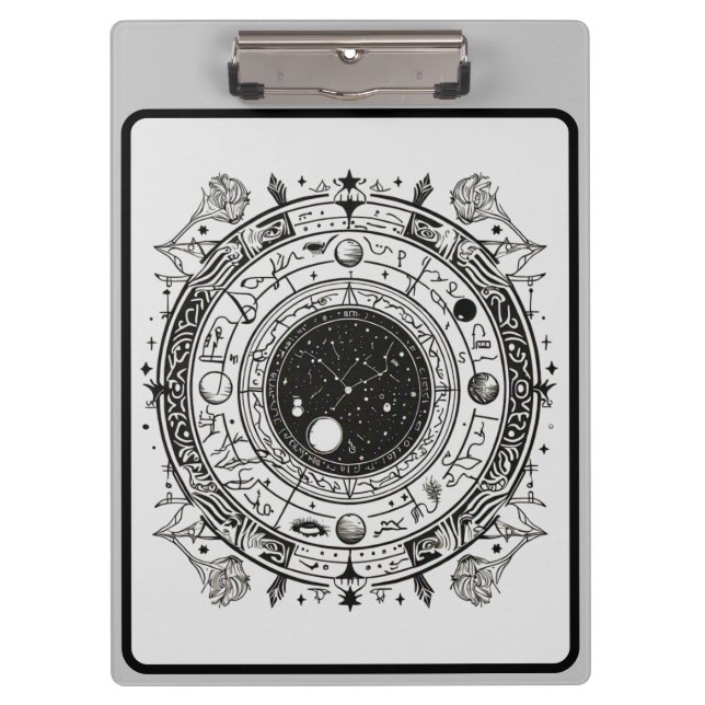 Celestial Elegance: Zodiac & Constellation Designs Klemmbrett (Vorderseite)