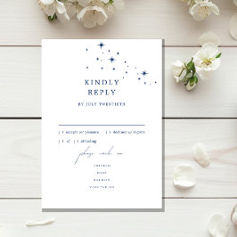 Celestial Elegant Wedding Menu RSVP Response Card Karte