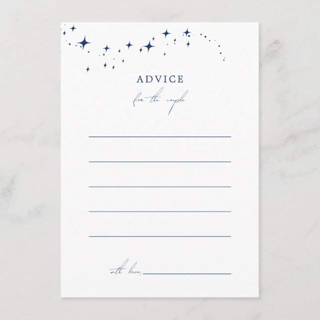 Celestial Elegante White Wedding Advice Card Hinweiskarte (Vorderseite)