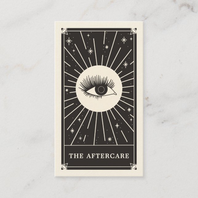 Celestial Eye Tarot Lash Aftercare Card Visitenkarte (Vorderseite)