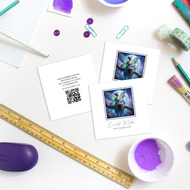 Celestial Fairy Juwelry Delights Quadratische Visitenkarte (Von Creator hochgeladen)