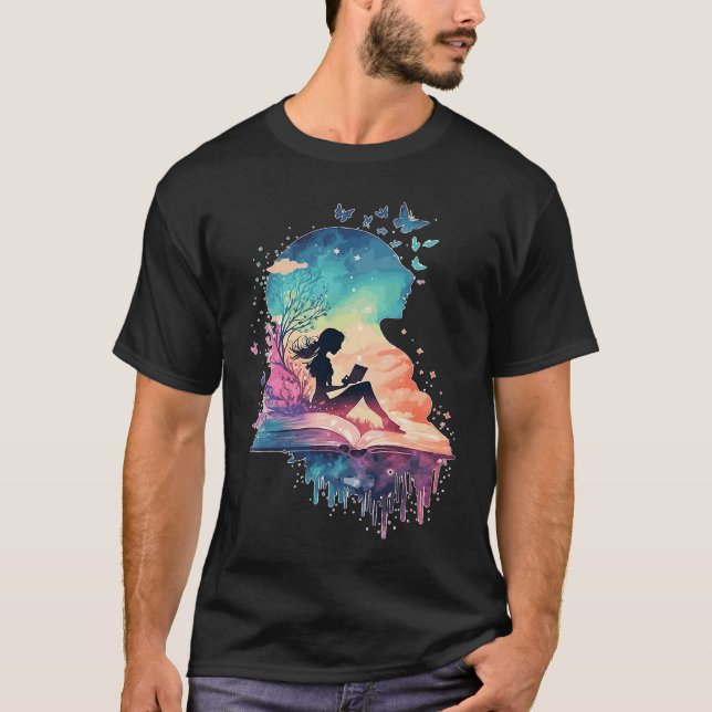 Celestial Fairy Reading Book Fantasy Novel Book T-Shirt (Vorderseite)