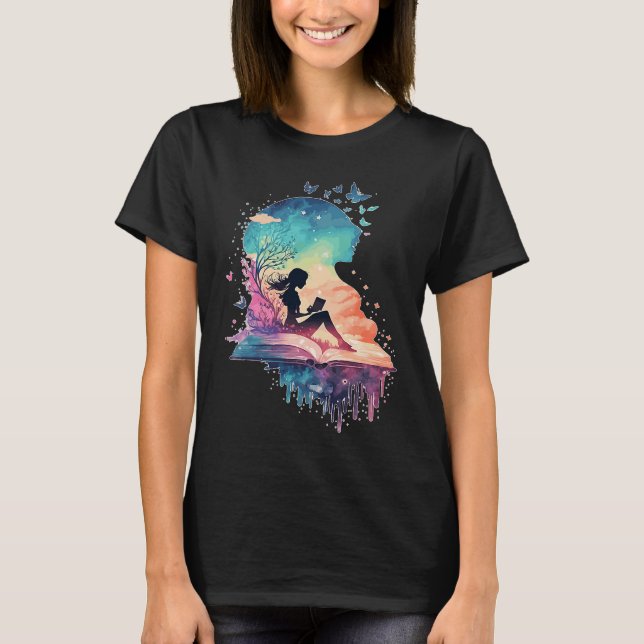Celestial Fairy Reading Book Fantasy Novel Book T-Shirt (Vorderseite)