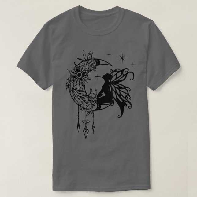 Celestial Fairycore Ästhetische Grunge Goth Moon F T-Shirt (Design vorne)