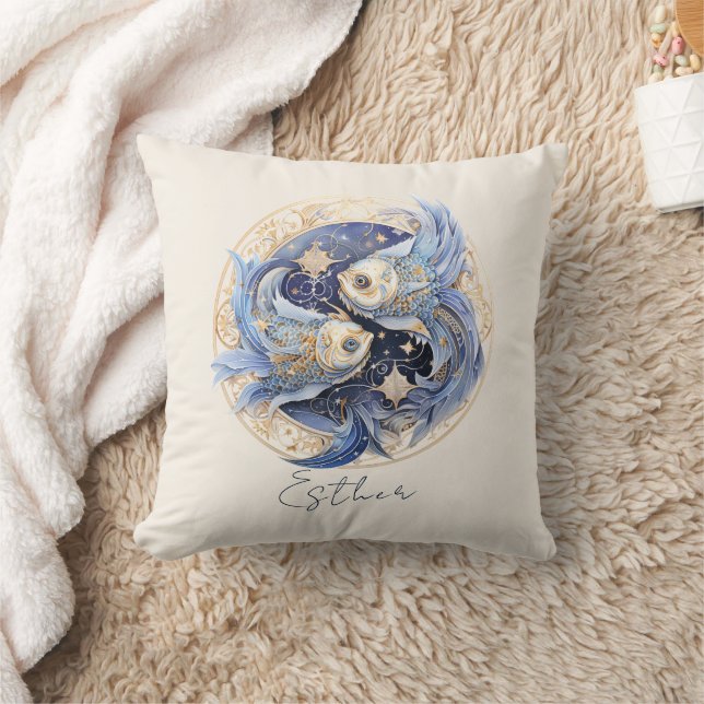 Celestial Fantasy Fish Zodiac Symbol Pisces Kissen (Decke)