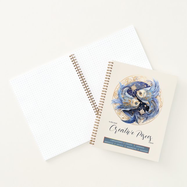 Celestial Fantasy Zodiac Symbol Pisces Birthday Notizbuch (Innenseite)