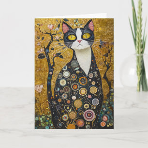 Celestial Feline in Gold Einladung