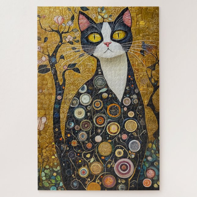 Celestial Feline in Gold Puzzle (Vertikal)