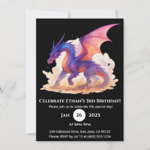 Celestial Flame Dragon Birthday Einladung