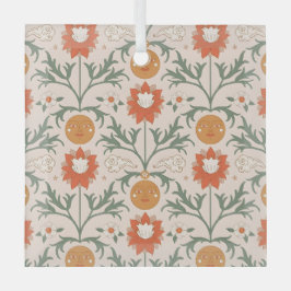 Celestial Floral Sunburst Seamless Pattern Design Ornament Aus Glas