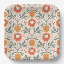 Celestial Floral Sunburst Seamless Pattern Design Pappteller