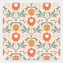 Celestial Floral Sunburst Seamless Pattern Design