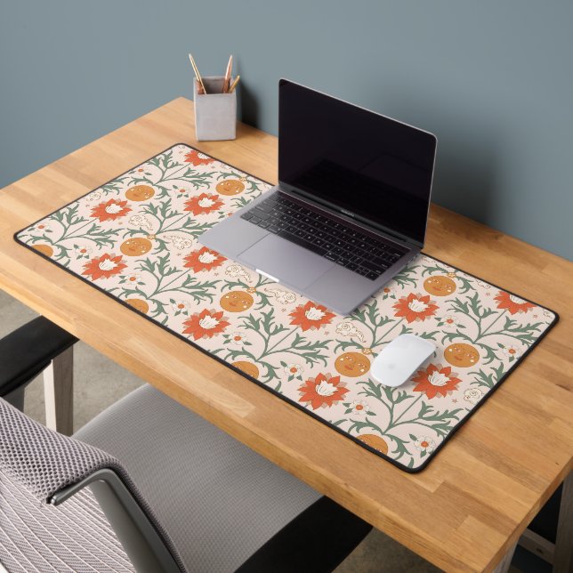 Celestial Floral Sunburst Seamless Pattern Design Schreibtischunterlage (Büro 2)