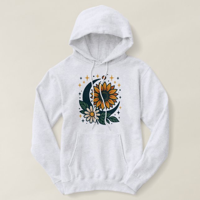 Celestial Flower Women's Hooded Sweatshirt (Design vorne)