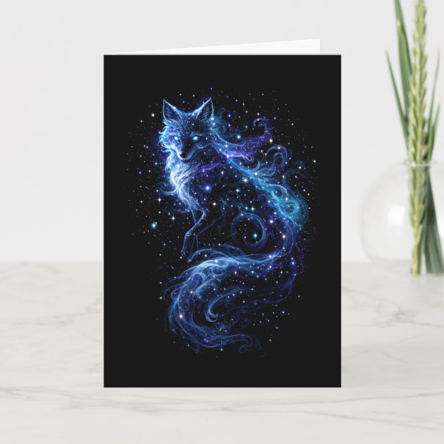 Celestial Fox Spirit Feiertagskarte (Vorderseite)