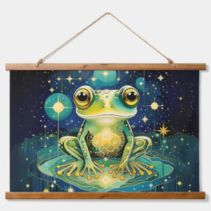 Celestial Frog Wandteppich Mit Holzrahmen