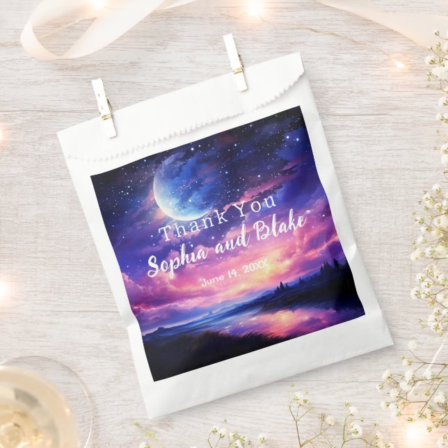 Celestial Full Moon Stars Gastgeschenk Hochzeit Ba Geschenktütchen (Ausgeschnitten)
