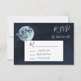 Celestial Full Moon Stars Hochzeitsstimmung UAWG RSVP Karte