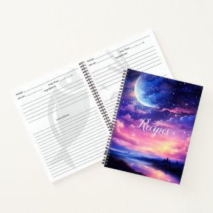 Celestial Full Moon Stars Wolken Rezept Buch