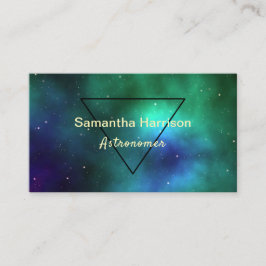 Celestial Galaxy Astrologie Grünes Dreieck Chic Visitenkarte