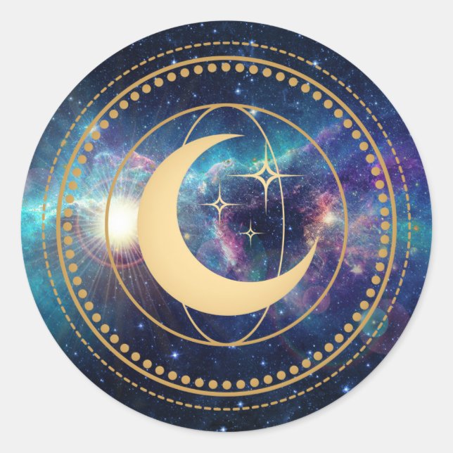 Celestial Galaxy Moon Sticker Siegel (Vorderseite)