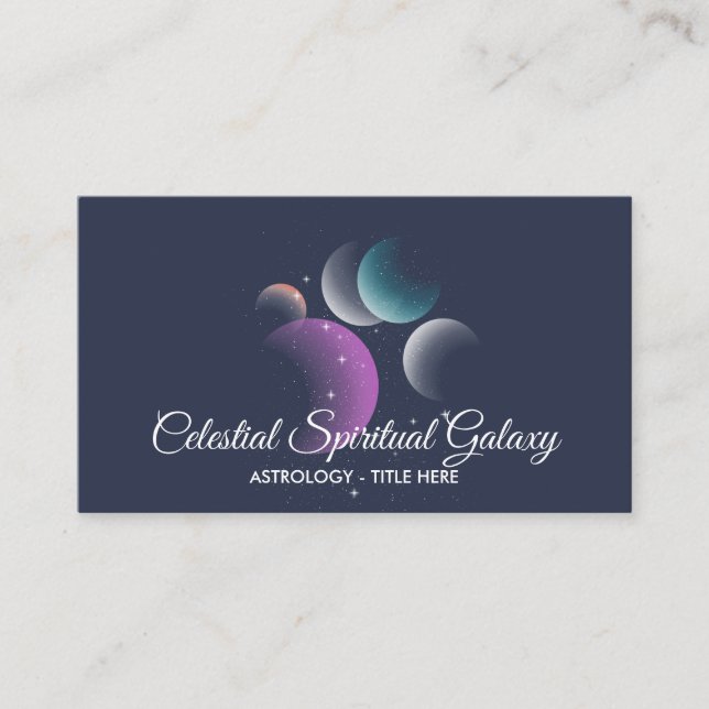 Celestial Galaxy Space Horoscope Zodiac Visitenkarte (Vorderseite)