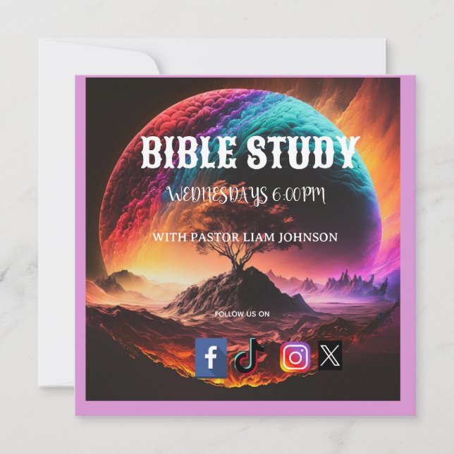 Celestial Galaxy Tree Bible Study Invitation (Vorderseite)
