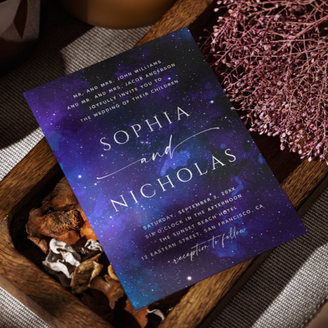 Celestial Galaxy Wedding | Space Night Sky & Stars Einladung (Von Creator hochgeladen)