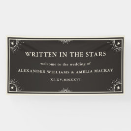 Celestial geschrieben in den Stars Hochzeitszeiche Banner
