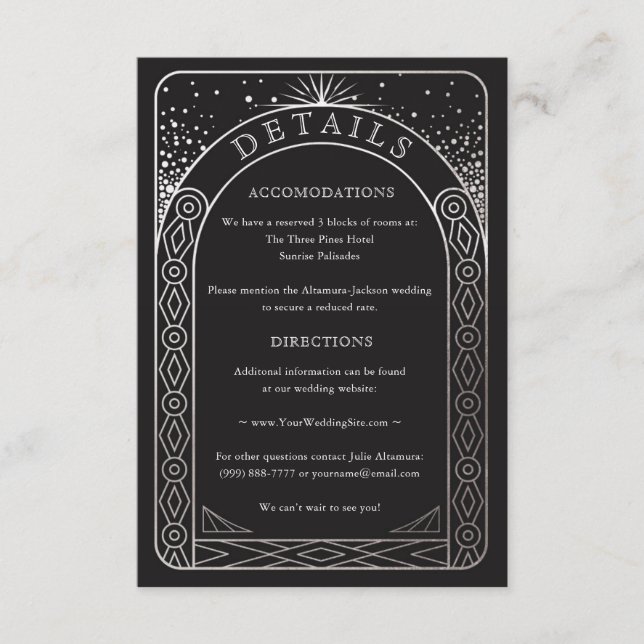 Celestial Gewerkschaft Wedding Details Card (Silbe Begleitkarte (Vorderseite)