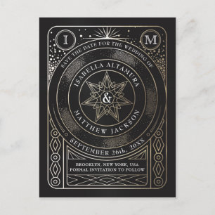 Celestial Gewerkschaft Wedding Save the Date Postc Ankündigungspostkarte