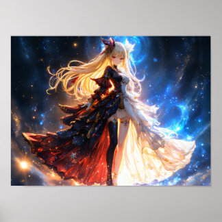 Celestial Girl in einem kosmischen Gown Poster