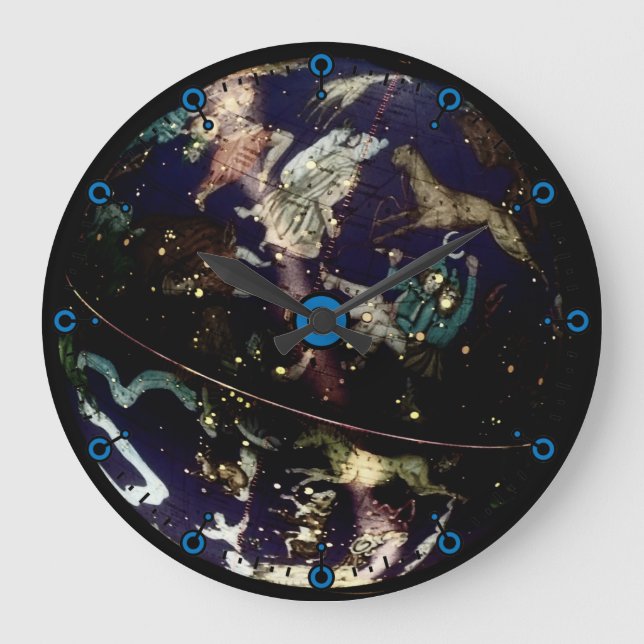 Celestial Globe Modern Wall Clock Große Wanduhr (Vorderseite)