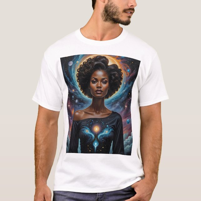 Celestial Goddess Cosmic Energy T - Shirt Galaxy A (Vorderseite)