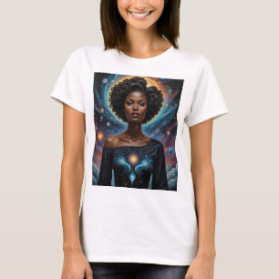 Celestial Goddess Cosmic Energy T - Shirt Galaxy A