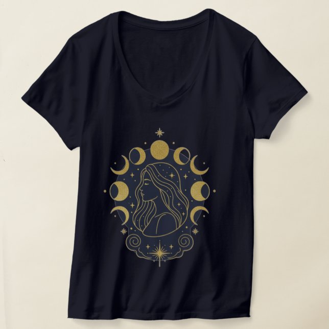 Celestial Goddess Moon & Stars Women’s T-Shirt (Ablage )