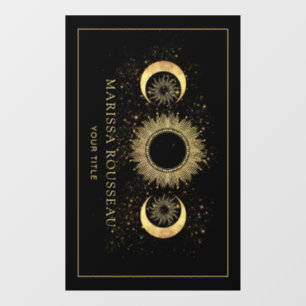 Celestial Gold Black Sun Moon Fensterheber Fensteraufkleber