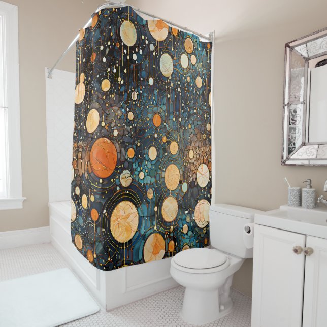 Celestial Gold Galaxy Duschvorhang (Beispiel)