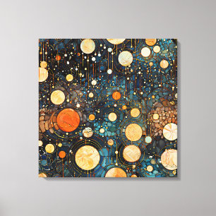 Celestial Gold Galaxy Leinwand Art