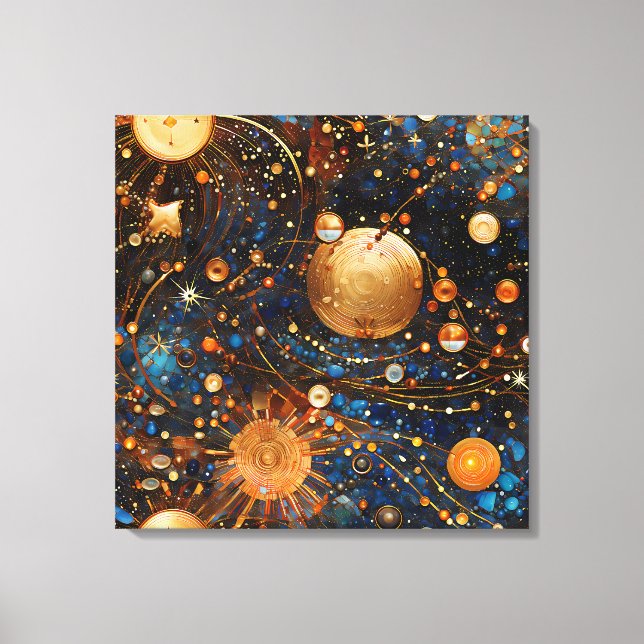 Celestial Gold Galaxy Leinwand Art (Vorderseite)