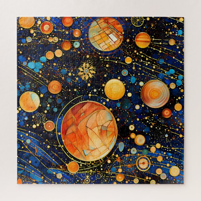 Celestial Gold Galaxy Puzzle (Vertikal)