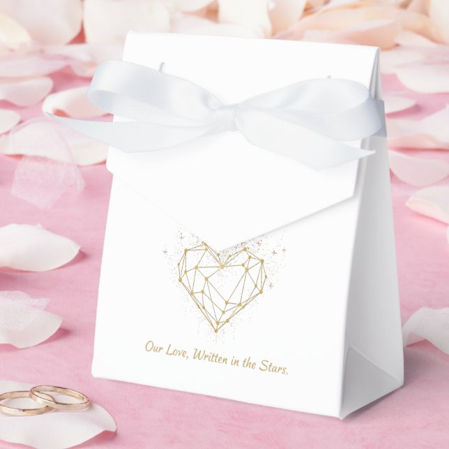 Celestial Gold Heart Wedding Favor Box - Our Love Geschenkschachtel (Hochzeit)