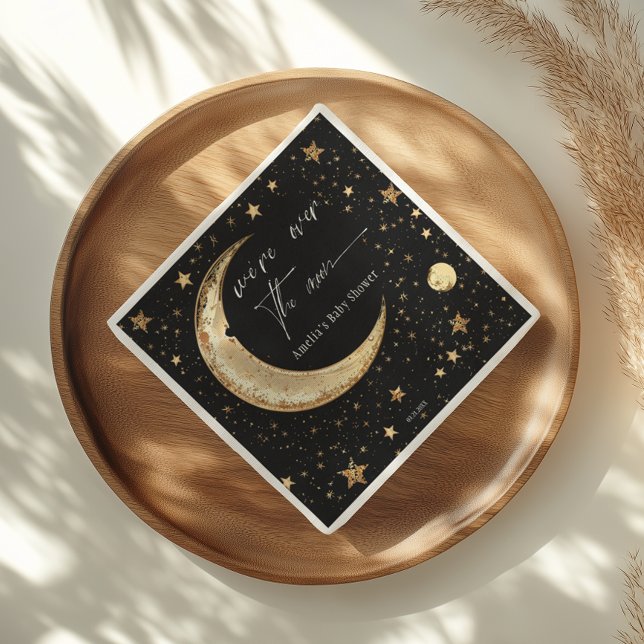 Celestial Gold Moon Party Napkins Serviette (Von Creator hochgeladen)